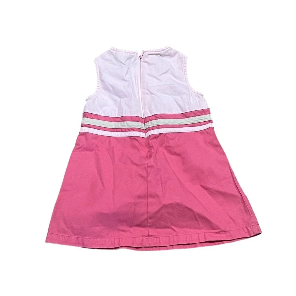 GAP Baby Girls Dress 12-18 Months Pink Colorblock A-Line Sleeveless Zip